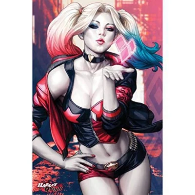 Image of Pyramid International Batman (Harley Quinn Kiss) Maxi Poster, Multi Coloured, 61 x 91.5cm