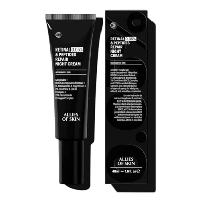 Image of Allies Of Skin Retinal 0.05% Peptides Repair Night Cream with Encapsulated Retinaldehyde, Peptides, 2% Ornithine, EGCG Complex, 11 Brighteners, Antioxidants, and 7.1% Ceramide &amp; Omegas Complex