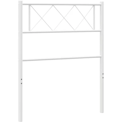 Image of vidaXL Classic White Metal Headboard for Bed Powder Coated Steel Construction, Stable Structure, Elegant Design, Suitable 107cm Width, Assembly Needed