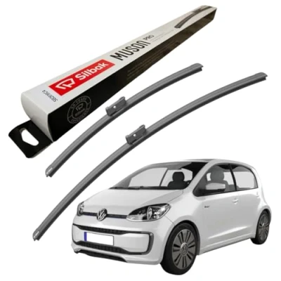 Image of Silbak Windscreen Wipers, fits for VW (VOLKSWAGEN) E UP (2016 ONWARDS) Front Wiper Blades, 600mm/400mm
