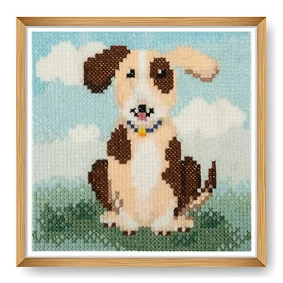 Image of Trimits Mini Counted Cross Stitch Kits, 13 x 13cm (5 5in), Dog