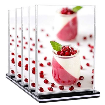 Image of DONGLI 5xA4 Sign Holder Acrylic Poster Menu A4 Display Stand Upright Double Sided for Tables Hotel Conference
