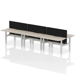 Image of Air B2B 1400x800 Adjustable 6P Bench Desk Scallop Gr Oak/Silver/Screen
