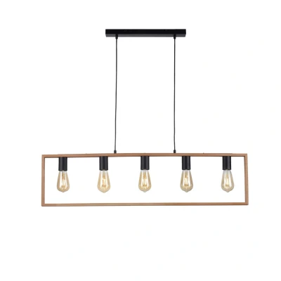 Image of Franky Bar Pendant Ceiling Light Black 5xE27