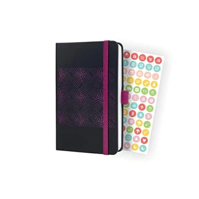 Image of SIGEL J4212 Jolie Weekly planner 2024, hardcover, 9,5 x 15 cm, 174 pages, Black, Pink