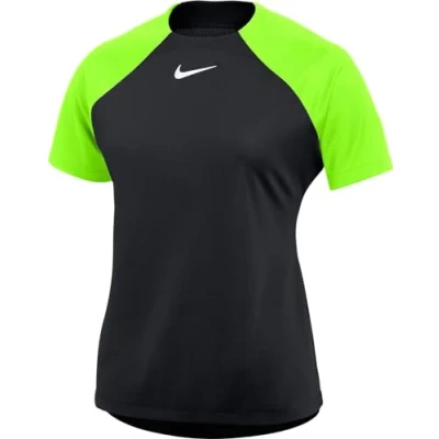 Image of NIKE DH9242 010 W NK DF ACDPR SS TOP K T shirt Women&#039;s BLACK/VOLT/WHITE Size S