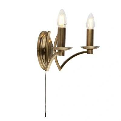 Image of 2 Light Wall Antique Brass