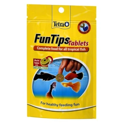 Image of Tetra FunTips Tablets Fish Food, Complete Food for All Tropical Healthy Feeding Fun, 20