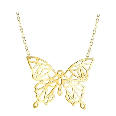Image of Sofia Milani Women&#039;s Necklace 925 Silver Gold Plated Butterfly Pendant N0894