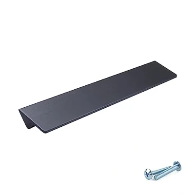 Image of M4TEC Bar Kitchen Cabinet Door Handles Cupboards Drawers Bedroom Furniture Finger Edge Pull Handle Brushed Anthracite. VE8 Series: 416 mm