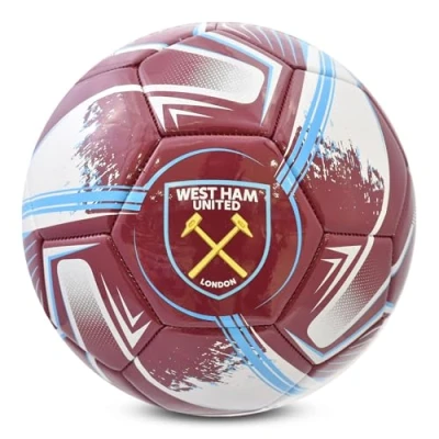 Image of Hy Pro Officially Licensed West Ham F.C. Football Size 5, Turbine Design, Merchandise, The Hammers, Training, Match, Collectible For Kids and Adults
