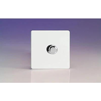 Image of Varilight 1 Gang 2 Way V Pro Push On/Off Rotary LED Dimmer x 0 120W Premium White