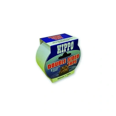 Image of Hippo H18403 Double Sided Tape 50 mm x 10 m, White/Clear