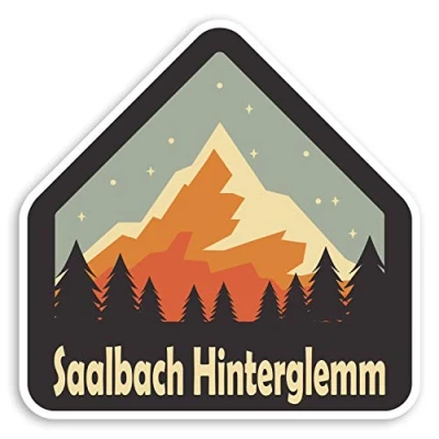 Image of 2 x 10cm Saalbach Hinterglemm Austria Vinyl Stickers Ski Luggage Sticker #31219 (10cm Wide)