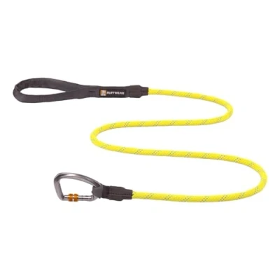 Image of RUFFWEAR Knot a Leash, Reflective Rope Dog Lead with Locking Carabiner, 5ft (1.5m) Long, 7mm Thick, Lichen Green