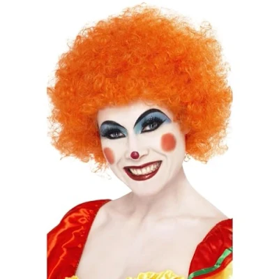 Image of Smiffys Crazy Clown Wig, Orange 120g, Circus Fancy Dress, Dress Up Wigs
