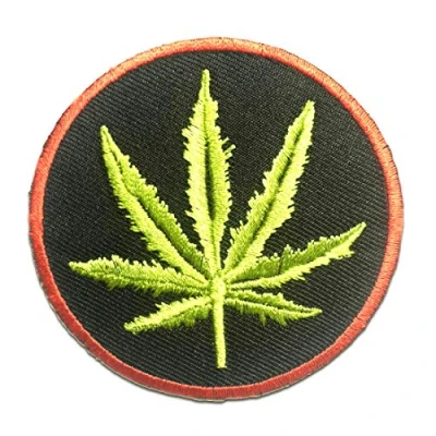 Image of Weed Marijuana Cannabis Iron on Patches Adhesive Emblem Stickers Appliques, Size: 3.15 x inches