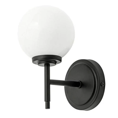 Image of LITECRAFT Preston Modern Style IP44 Rated 28 Watt 1 Light Bathroom Globe Wall Home Lighting (Matte Black)