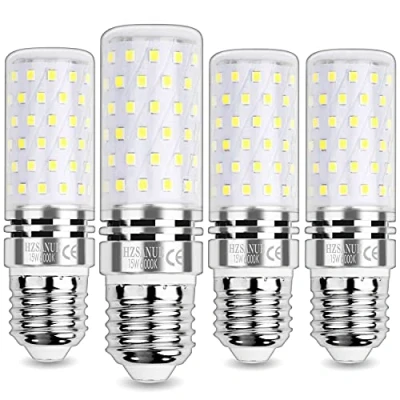 Image of HZSANUE E27 LED Corn Bulbs 15W, 6000K Daylight White, 1700LM,Edison Screw Bulbs,120W Incandescent Equivalent,Pack of 4