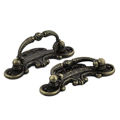 Image of Sourcingmap Chest Box Suitcase Drawer Retro Style Pull Handle Bronze Tone 2 Pcs