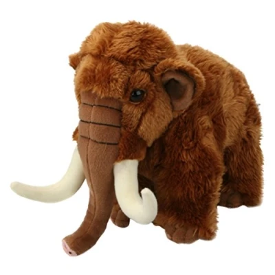 Image of Living Nature Large Woolly Mammoth, Realistic Soft Cuddly Prehistoric Toy, Naturli Eco Friendly Plush, 20cm, Brown