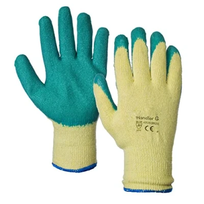 Image of Expert Workwear Multi Purpose Latex Coated Work Gloves Safety Builders Gardening Orange General Rubber Glove (2XL (11), Green)