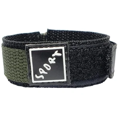 Image of Talk Time Wrap Around Hook and Loop Sports Watch Strap Band Green 14mm