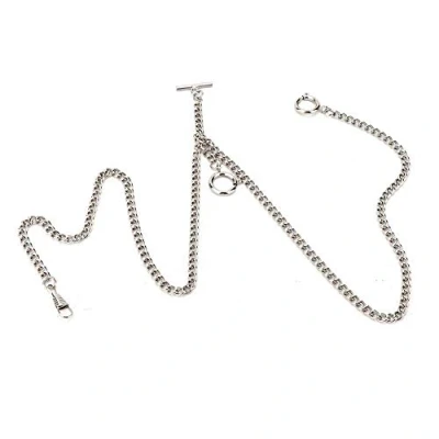 Image of Pocket Chain Watch Silver Circular Watch,Retro Vintage Metal Link Classic Antique Gift 44cm