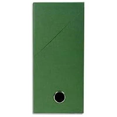 Image of Exacompta Ref 89423E Canvas Transfer Box 250 x 330mm in Size, Suitable for Storing A4 Documents, 120mm Spine, Metal Finger Hole, Spine Label Green