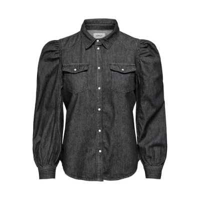 Image of ONLY Women&#039;s Onlmallory Life Ls DNM Shirt Qyt Blouse, Washed Black, XS