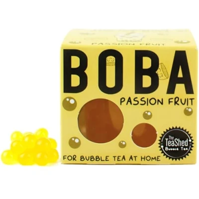 Image of Passion Fruit Juice Filled Popping Boba Bursting Pearls for Bubble Tea and Dessert Toppings 150g 3 Servings Vegan By THE TEASHED