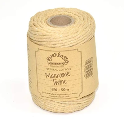 Image of 50M Spools Everlasto Single Twist Soft Cotton Coloured Macrame Craft Twine 38/6 (4mm Approx) (Saffron)