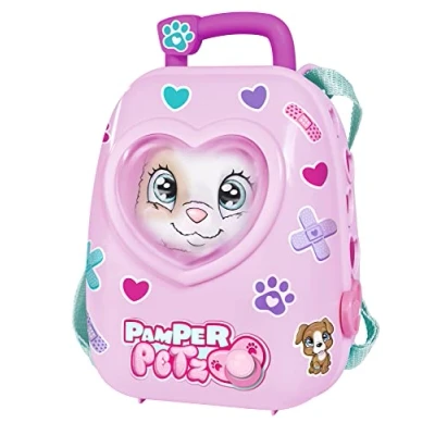 Image of Simba 105953526 Pamper Petz Backpack, 2 in 1 7 Pieces, Doctor Accessories, Plasters and Sticker Sheet, Without Animal, from 3 Years