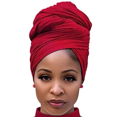 Image of DRESHOW Hair Wrap for Black Women with Natural Large Stretch Soft Edge Scarves Braids Dreadlocks