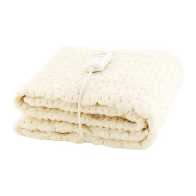 Image of Monogram Komfort Heated Mattress Cover Fully fitted with deep elasticated skirt 6 temperature setting Machine Washable Extra soft and breathable Double: 190 X 137cm