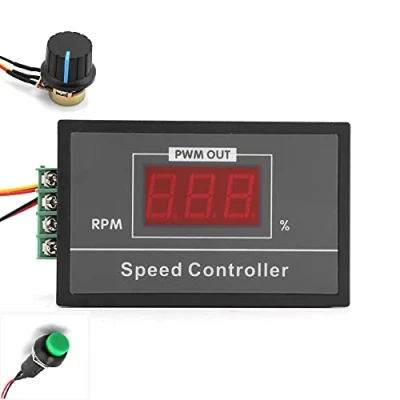 Image of DC6 60V 6V 12V 24V 48V 30A PWM DC Motor Speed Controller, Stepless Digital Display Controller with Momentary Start/Stop Switch/Speed Control Potentiometer