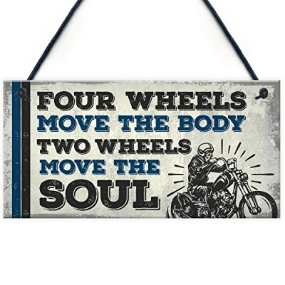 Image of RED OCEAN Vintage Retro Motorbike Motorcycle Racing Wall Man Cave Garage Hanging Sign