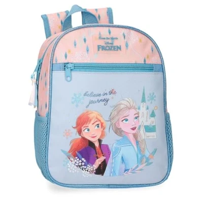Image of Disney Joumma Bags, Frozen Believe in the journey, children&#039;s backpack, school bag, made of polyester, wide and adjustable straps, several pockets compartments., blue, Preschool Backpack