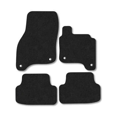 Image of Car Mats Compatible with VW E Golf Mk7 (2014 2020) Tailored Fit Black Carpet Floor Set Accessory Custom 4 Pieces Anti Slip Backing &amp; Binding Trim Edge