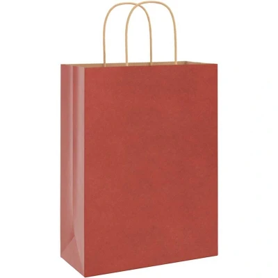 Image of vidaXL Paper Bags 50 pcs with Handles Red 26x12x35 cm