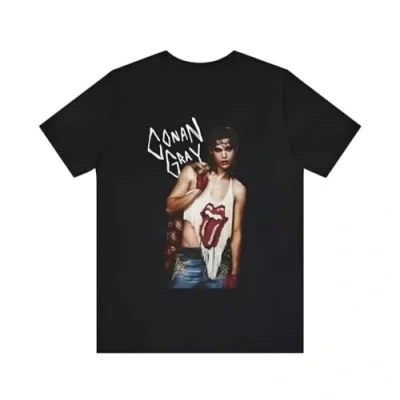 Image of VHUGrtiok Conan Gray Found Heaven On Tour 2024 T Shirt Black S