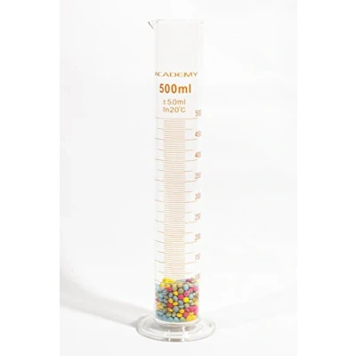 Image of Academy 7Z PPRJ LLTM FBA GLASS MEASURING CYLINDER (GRADUATED BOROSILICATE GLASS) 500ML