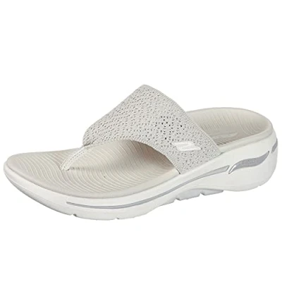 Image of Skechers Women&#039;s GO Walk Arch FIT Weekender Sandal, Natural Textile, 5 UK