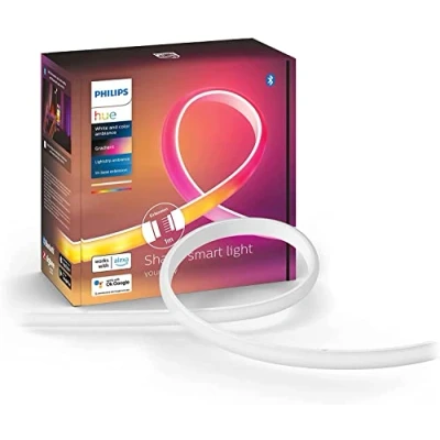 Image of Philips Hue New Gradient Light Strip 1m Extension. for Syncing with Entertainment, Media and Music. Bluetooth. Works Alexa, Google Assistant Apple Homekit.