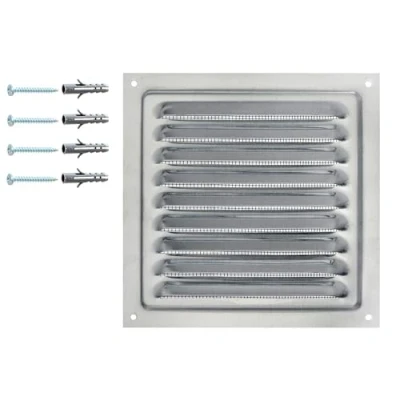 Image of Ventilation Grille Made from Anodized Aluminium 15 x cm / 6 inches, Air Vent with Protective Insect’s Net, Indoor/Outdoor Metal Grid Net.