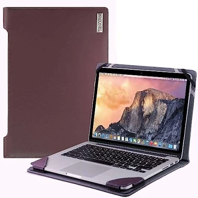 Image of Broonel Profile Series Purple Leather Laptop Case Compatible With HP Pavilion x360 14 dw0024na Inch