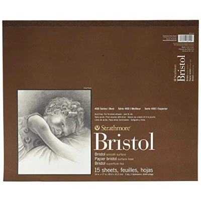 Image of Strathmore STR 475 14 15 Sheet Bristol Plate Pad, by 17&quot;, White, 14&quot;X17&quot;