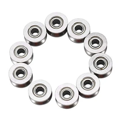 Image of VOBOR 10pcs V624ZZ Miniature Steel V Groove Guide Pulley Rail Ball Bearing Double Shield 4x13x7mm for Track Liner Motion System