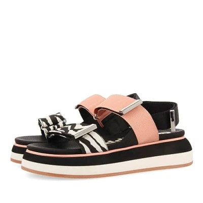 Image of GIOSEPPO Women&#039;s Estrela Wedge Sandal, Zebra, 6 UK