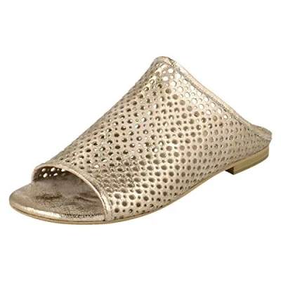 Image of Ladies Savannah Flat Punched Upper Mule Sandals Rose Gold Synthetic UK Size 6 EU 39 US 8